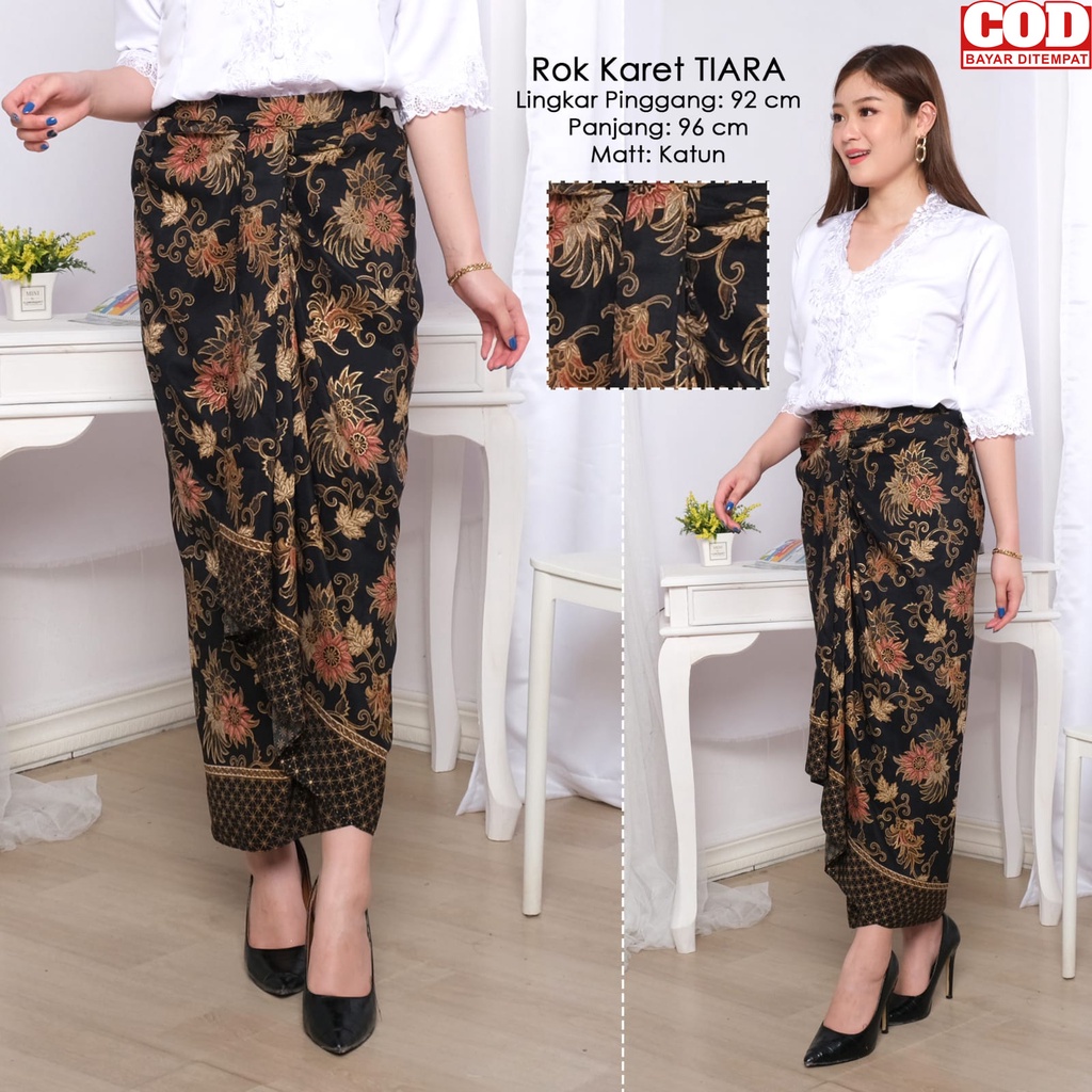 Rok Kebaya Modern Warna Hitam Motif Bunga Elegan Mewah Terbaru | Bawahan Batik Cantik Kekinian