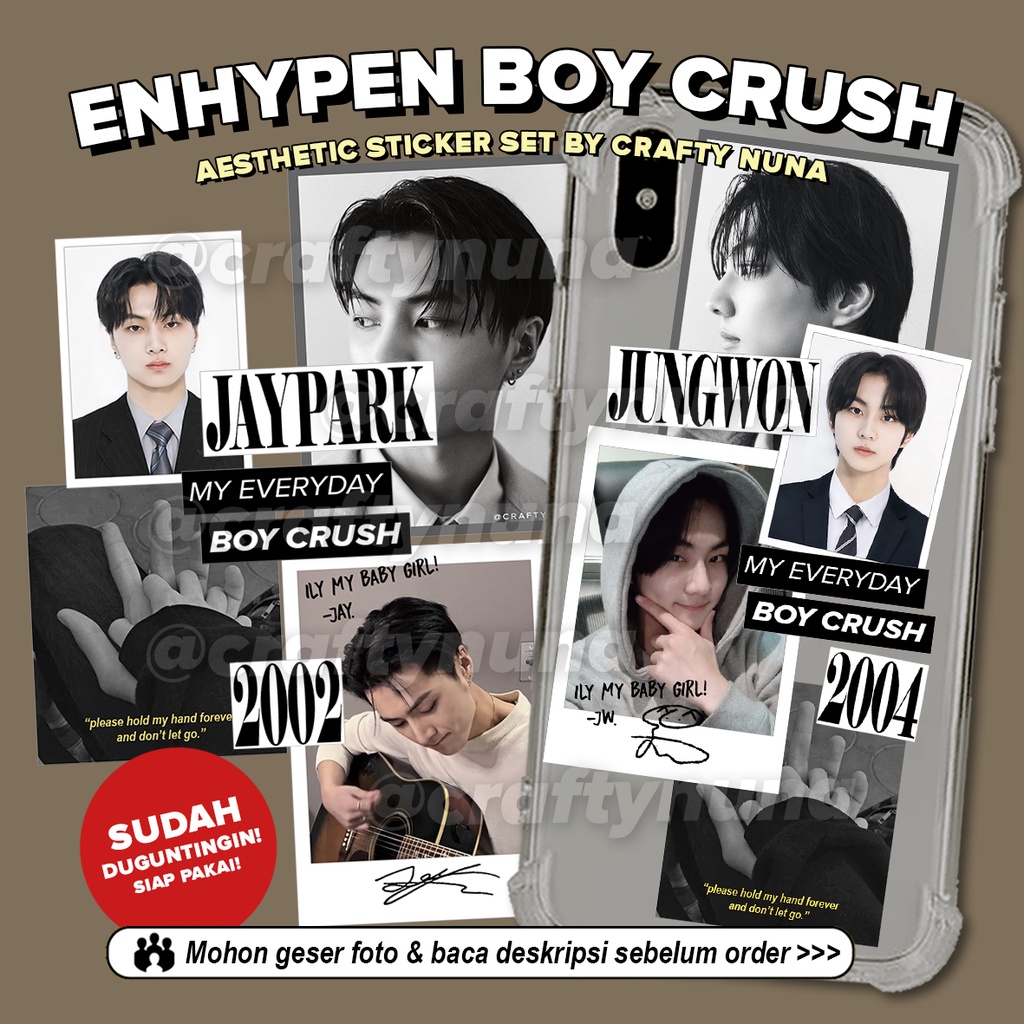 BARU! ENHYPEN BOY CRUSH AESTHETIC STICKER SET DECO CASE HP STIKER BOYFIE ESTETIK KPOP JOURNAL