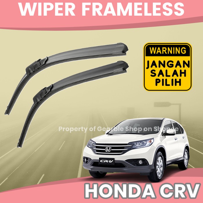WIPER MOBIL HONDA CRV WIPER DEPAN CRV KARET WIPER KACA MOBIL FRAMELESS CRV LAMA SEPASANG SATU 1 SET
