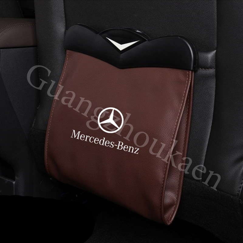 KAEN Kursi Mobil Kembali Tas Penyimpanan Kursi Belakang Tas Sampah dengan Lampu LED Aksesoris Interior Mobil Cocok untuk  Mercedes Benz W246 W176 W204 W211 W210 W202 W203 C180 CLA