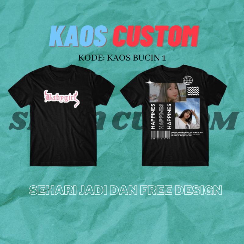 KAOS CUSTOM MUKA PACAR | KAOS BUCIN AESTHETIC | KAOS CUSTOM | CUSTOM KAOS