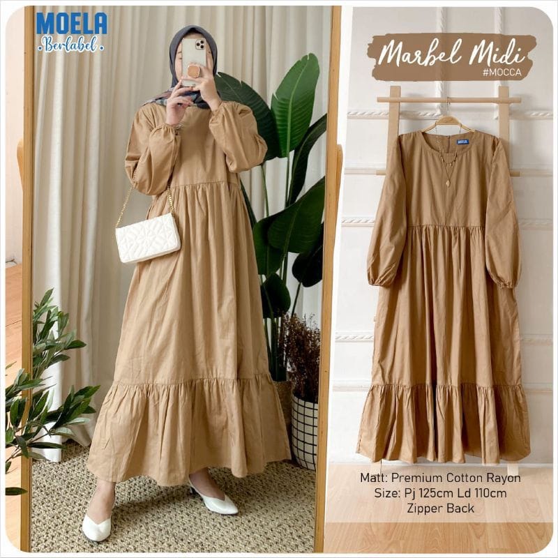 GAMIS MARBEL MIDI DRESS FASHION MUSLIM PREMIUM