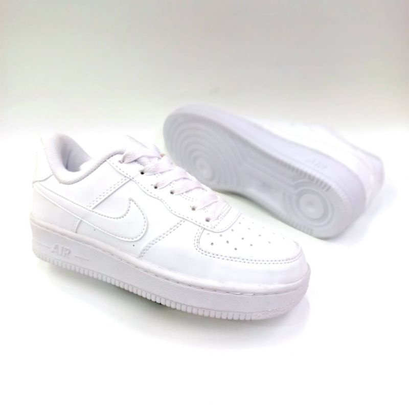 Sepatu Nike Force FullWhite Putih Polos Sneakers Olahraga Dance Gym Jogging Basket Fitnes Wanita