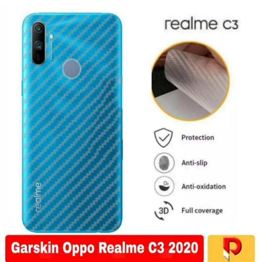 REALME C1 C2 C3 C17 7i 7 PRO REALME 7 ANTI GORES BELAKANG SKIN CARBON PELINDUNG BELAKANG ANTI JAMUR MOTIF KARBON TRANSPARAN ANTI JAMURAN