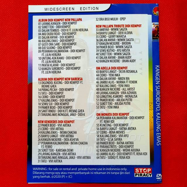 Kaset Mp4 Video Musik Lagu Didi Kempot New Pallapa Lazada Indonesia