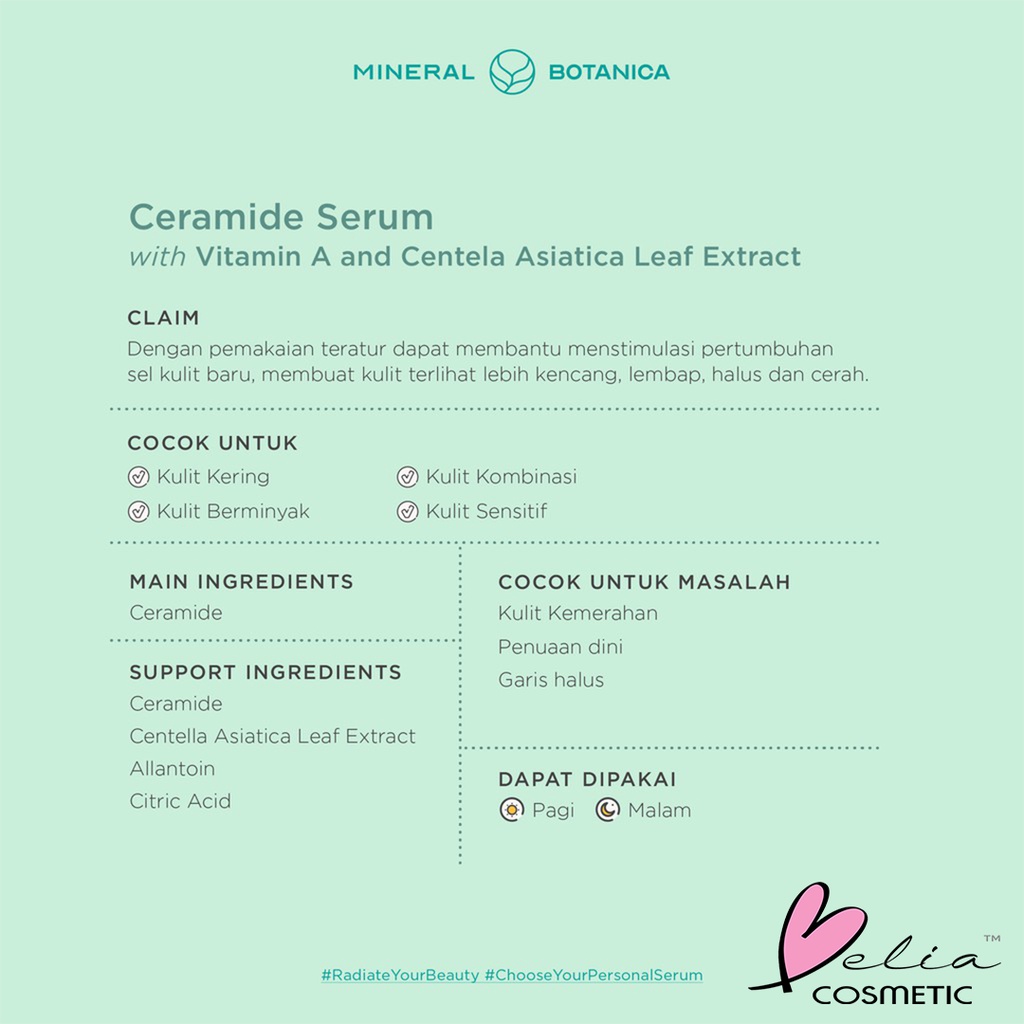 ❤ BELIA ❤ MINERAL BOTANICA Face Serum | Niacinamide | Ceramide | Retinoid | Peptide | Hyaluronic