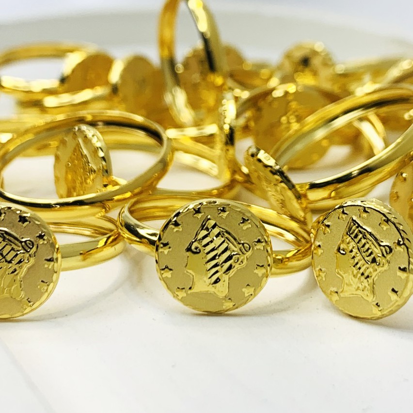 Cincin Emas Asli Model Pawon Paon Paun Koin 0.5gr 1 gr Kadar 700 16K SHB