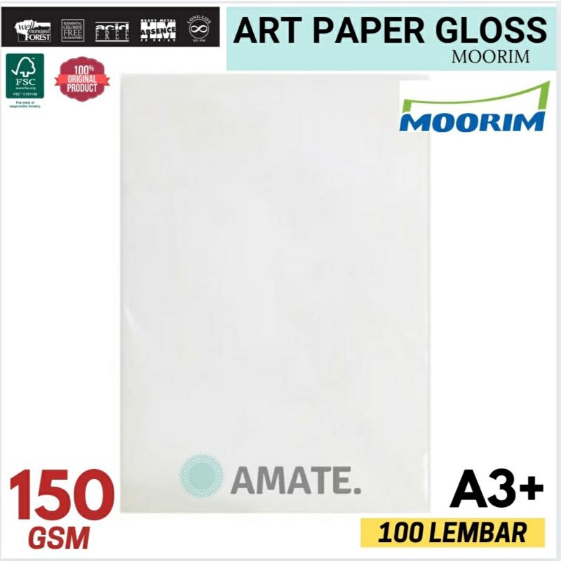 

Kertas Art paper Glossy Import 150g A3+ isi 100 lembar by Moorim Korea