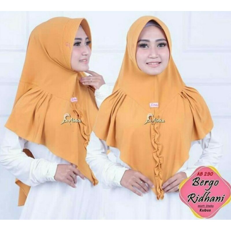Bergo Ridhani Abika/abika hijab/hijab instan/hijab rempel/kerudung cantik/kerudung kekinian