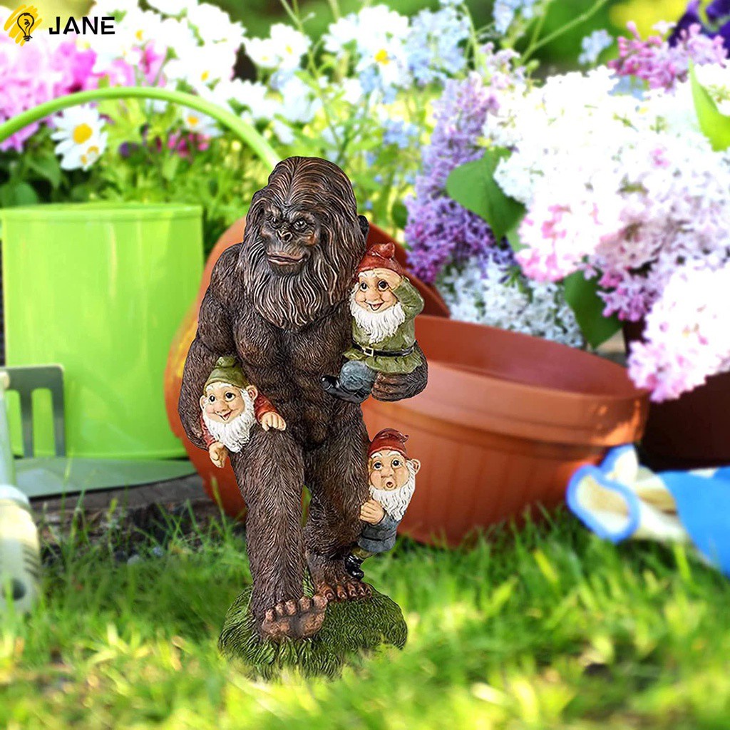 Jane Perfect Gift For Outdoor Lawn Resin Sculptures Bigfoot And Gnomes Figurine Garden Decor Weather Proof 5 9 Inch Yeti Dwarf Statue Ornament Shopee Indonesia