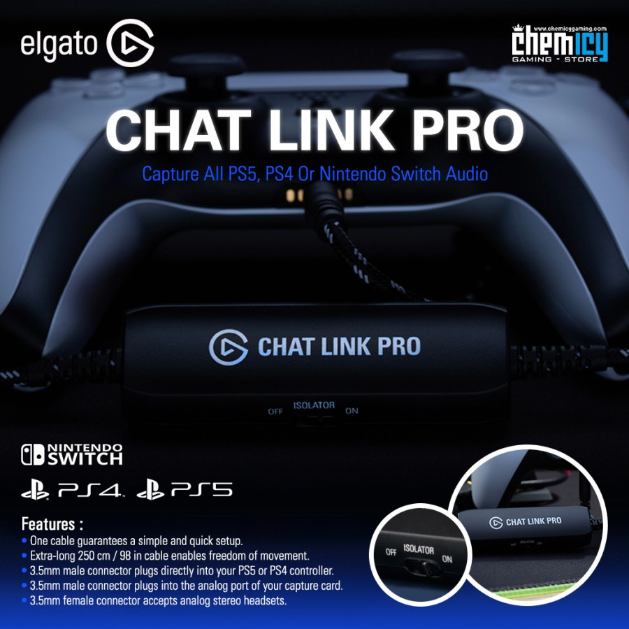 Elgato Chat Link Pro Adapter for Capture PS5 / PS4 / Nintendo Audio