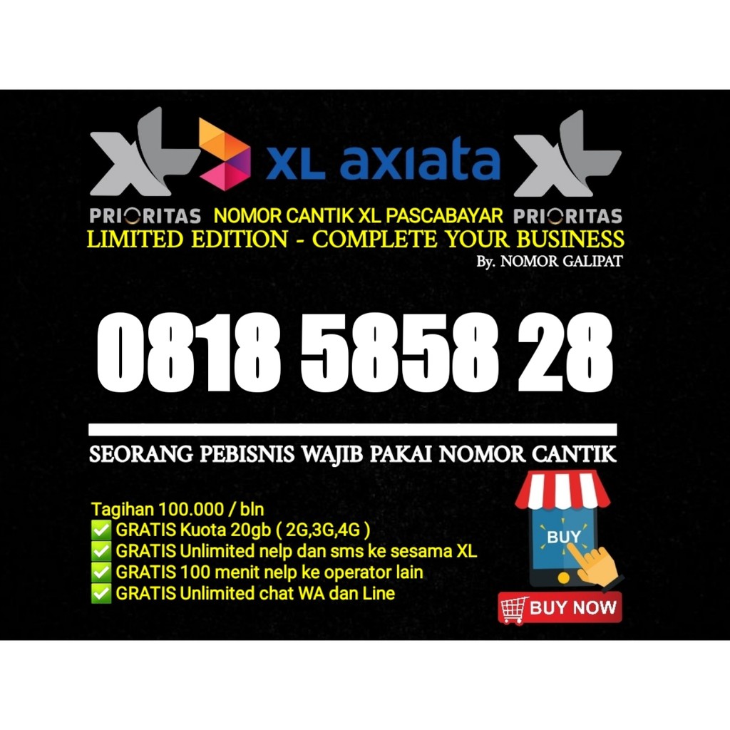 NOMOR CANTIK XL-AXIATA 10 DIGIT PRIORITAS PASCABAYAR ABAB HOKI