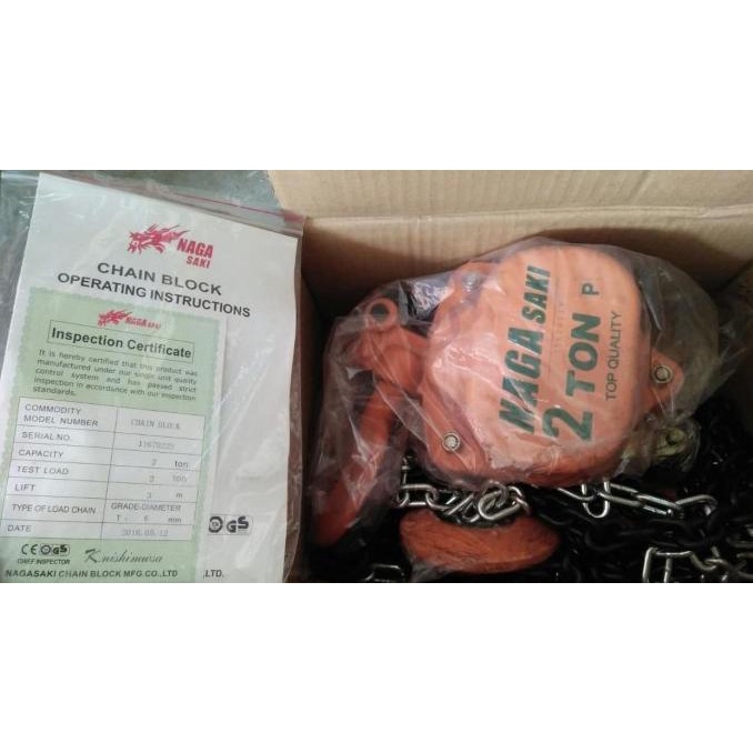 Chain Block/Takal/Takel 2 Ton Nagasaki Japan