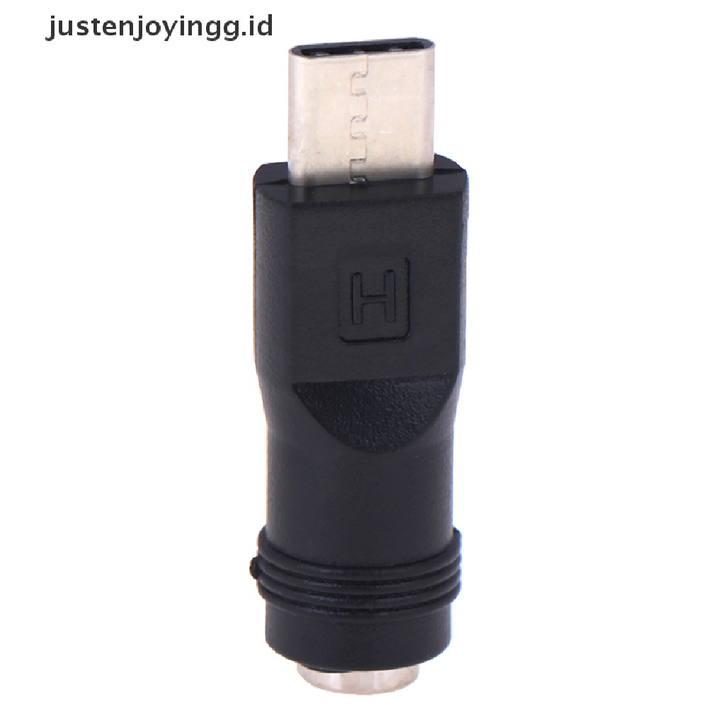 1pc Adapter jack Female Ke Tipe C 3.1 Male Plug 90 / 180 Derajat Ukuran 5.5x2.1mm DC