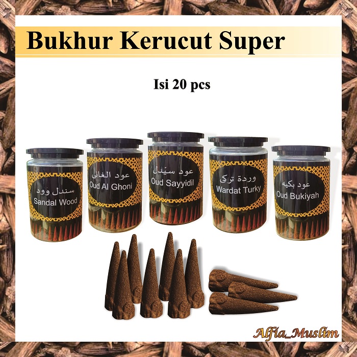 Bukhur Oud Bukiyah Aroma Sangat Kuat Buhur Berkulitas/ Buhur / Dupa / Buhur Kerucut / isi 20 Pcs