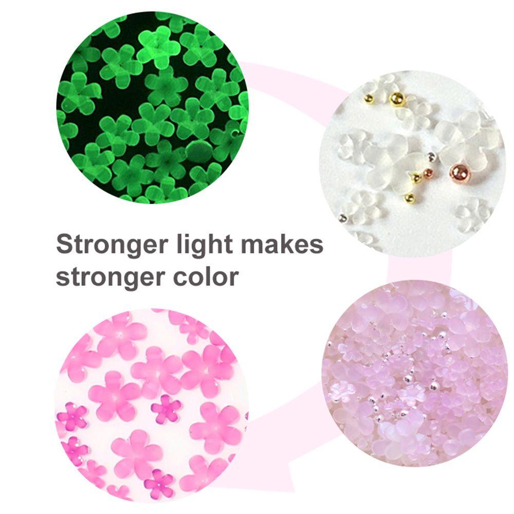 Mxbeauty Luminous Nail Drills DIY Resin 3D Pesona Kuku Sensitif UV Lima Kelopak Glow in the Dark Kristal Dekorasi Kuku