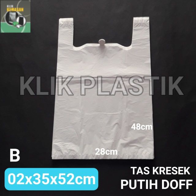 TAS KRESEK PUTIH 35X52CM 50PCS TEBAL DOFF/KANTONG PLASTIK TAS PLASTIK