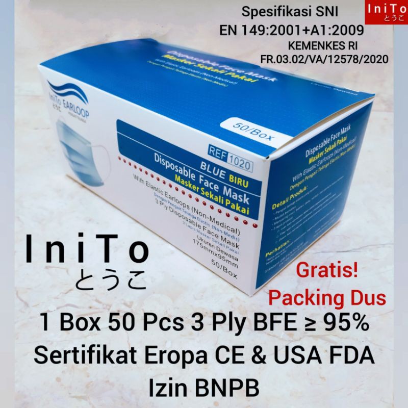 Masker 3ply 3 Ply Biru Masker Disposable Masker Earloop Masker 3 Ply Masker 3ply Masker Biru Shopee Indonesia