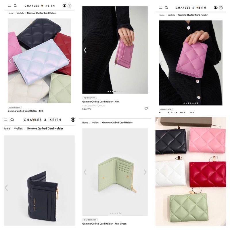 C&K GEMMA QUILTED CARD HOLDER