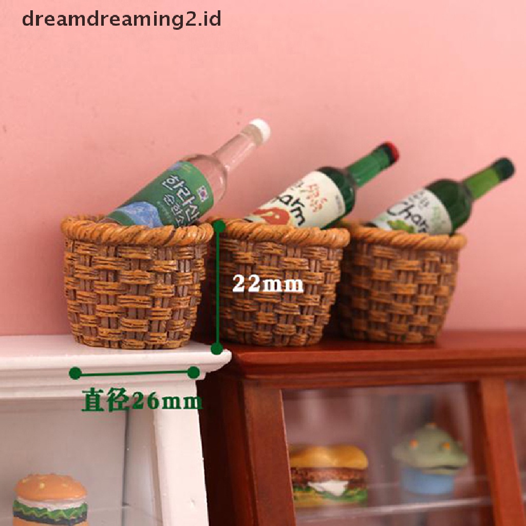 1pc Miniatur Keranjang Bahan Resin Untuk Aksesoris Dapur Rumah Boneka 1: 12