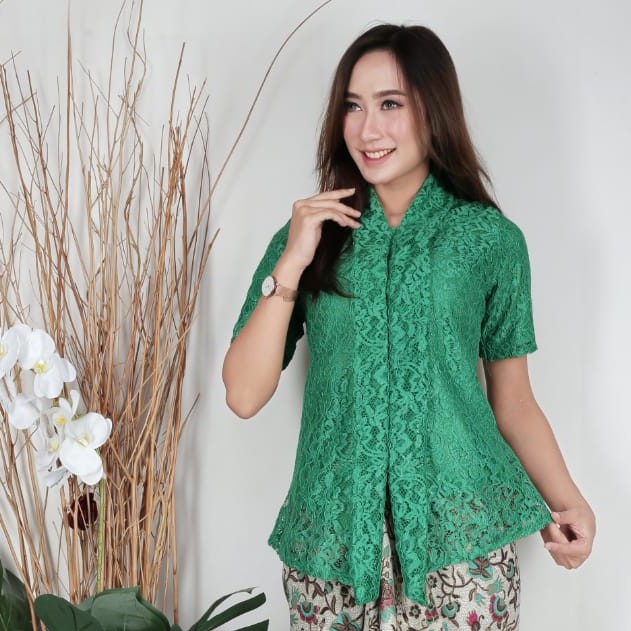 Atasan Kebaya Floy Brukat Pendek 4 Warna Pilihan