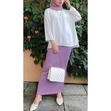 ROK SPAN RAJUT - ROK PREMIUM RAJUT - SPAN ROK - ROK WANITA RAJUT-Rok Lilac