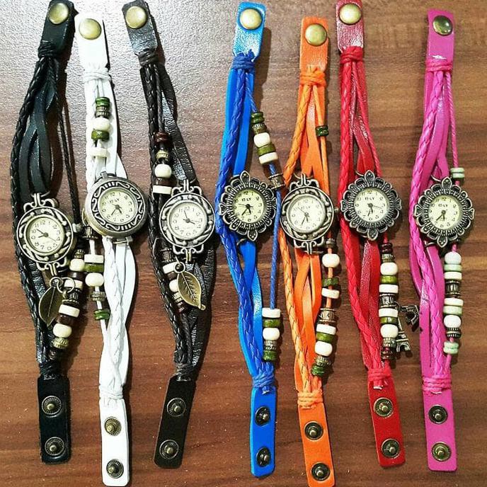 Jam Tangan Tribal Vintage Gelang Unik Etnik / Jam Tangan Wanita Murah
