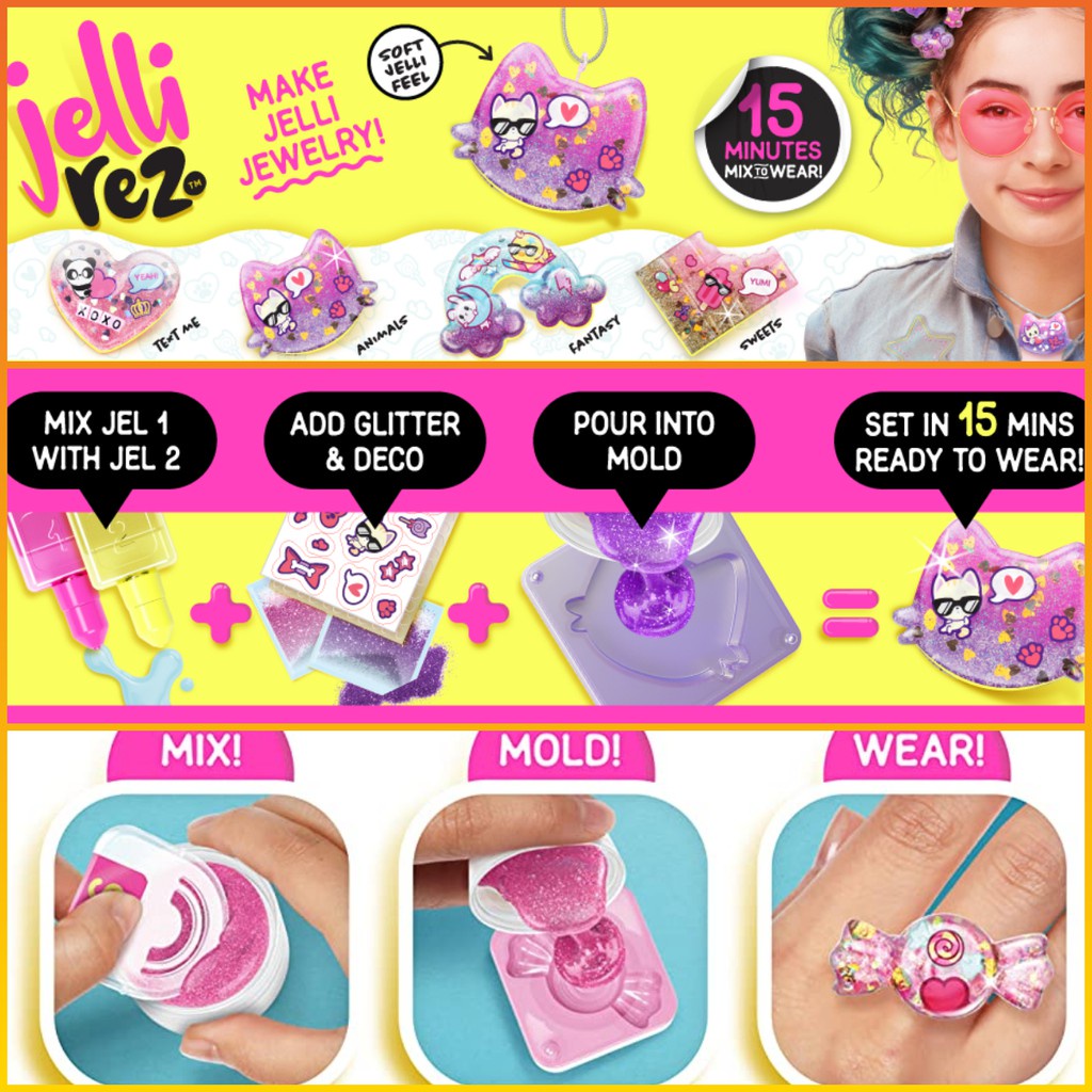 JELLIREZ Super Glitter Set Rainbow Jewelry - Mainan DIY Aksesoris Anak