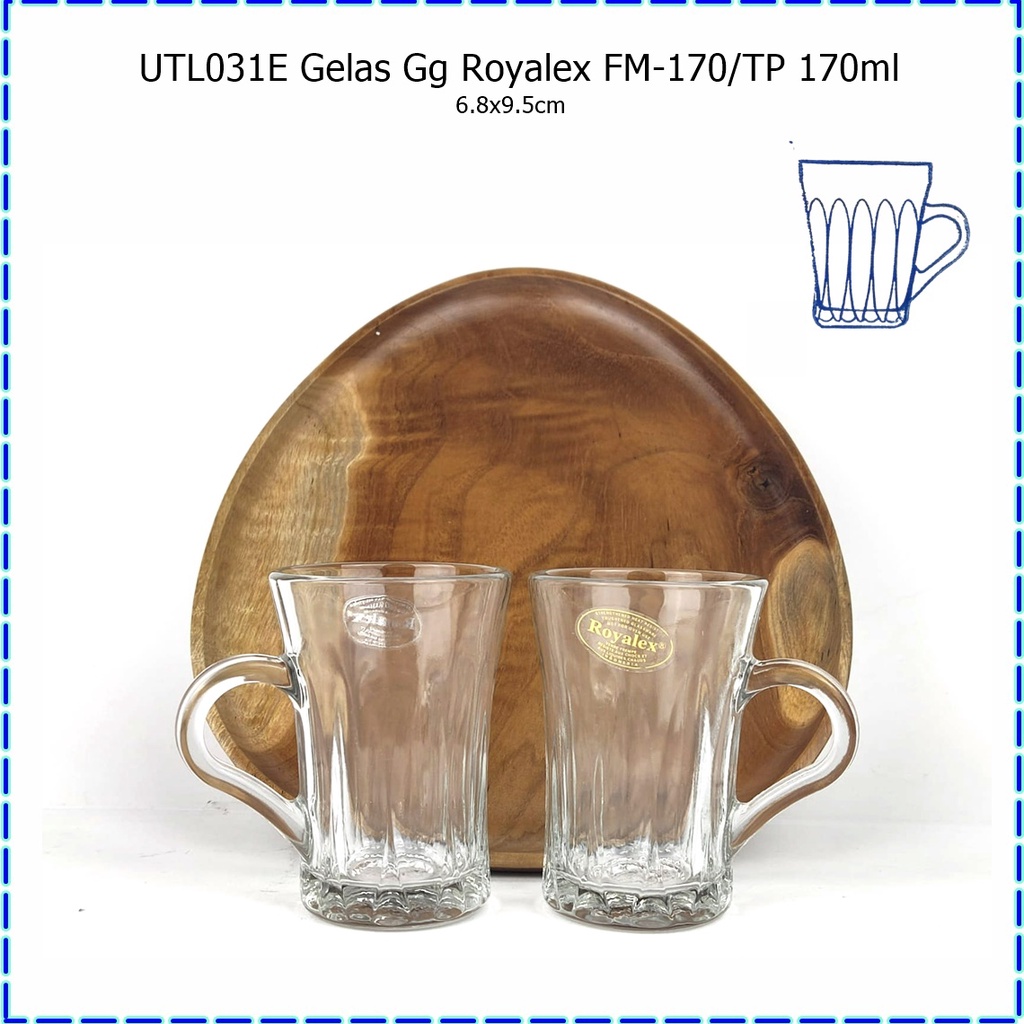 [1pcs] UTL031E Gelas Kopi Gagang Royalex FM-170/TP 170ml