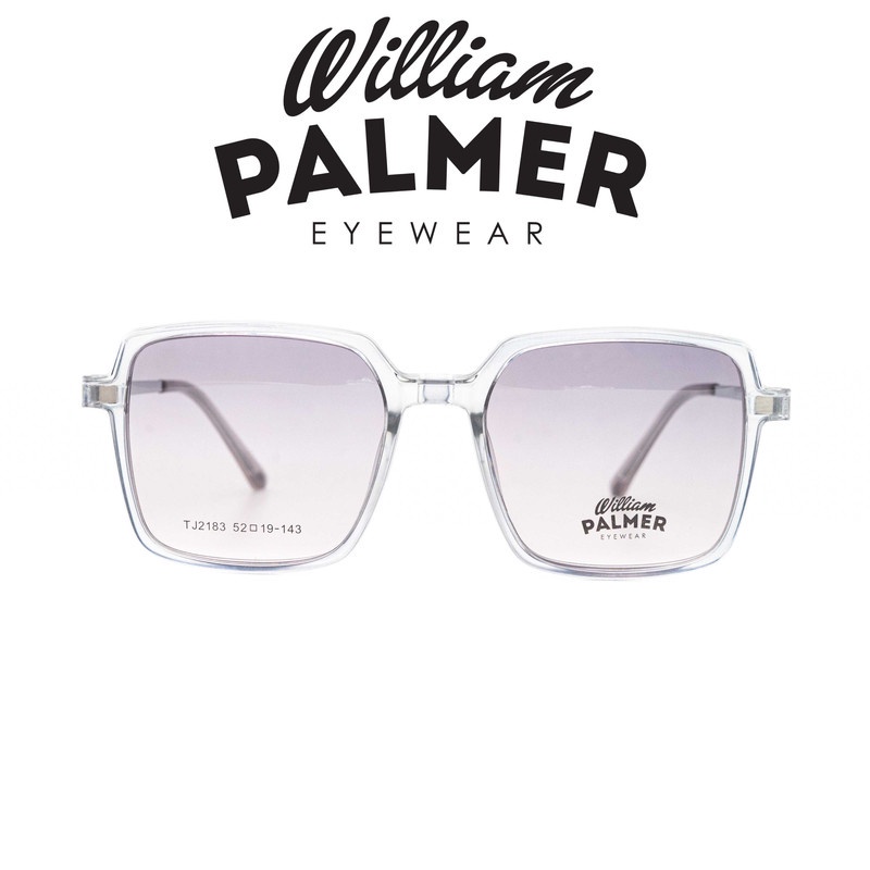 William Palmer Kacamata Pria Wanita Clip On 2183 C2 Transparent Grey