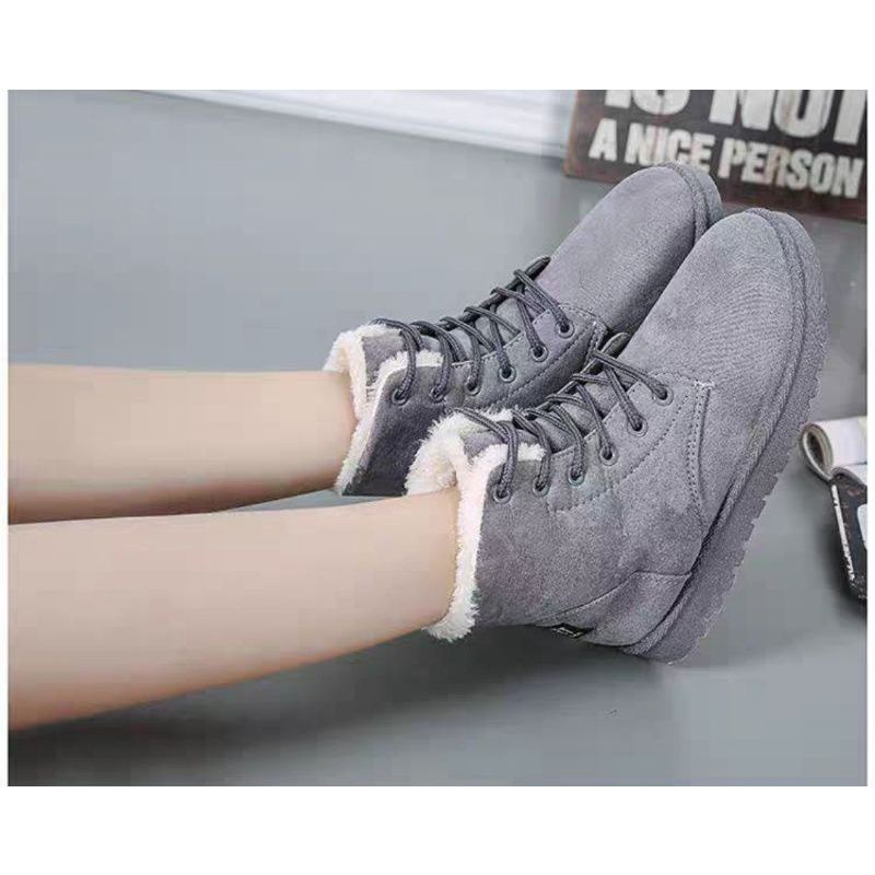 IMPORT WOMAN SUEDE WINTER BOOTS THERMAL SHOES SEPATU WANITA MUSIM DINGIN