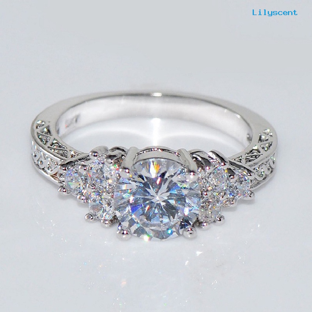 Ls Cincin Wanita Hias Cubic Zirconia Gaya Mewah Untuk Pertunangan / Pernikahan / Pesta / Hadiah