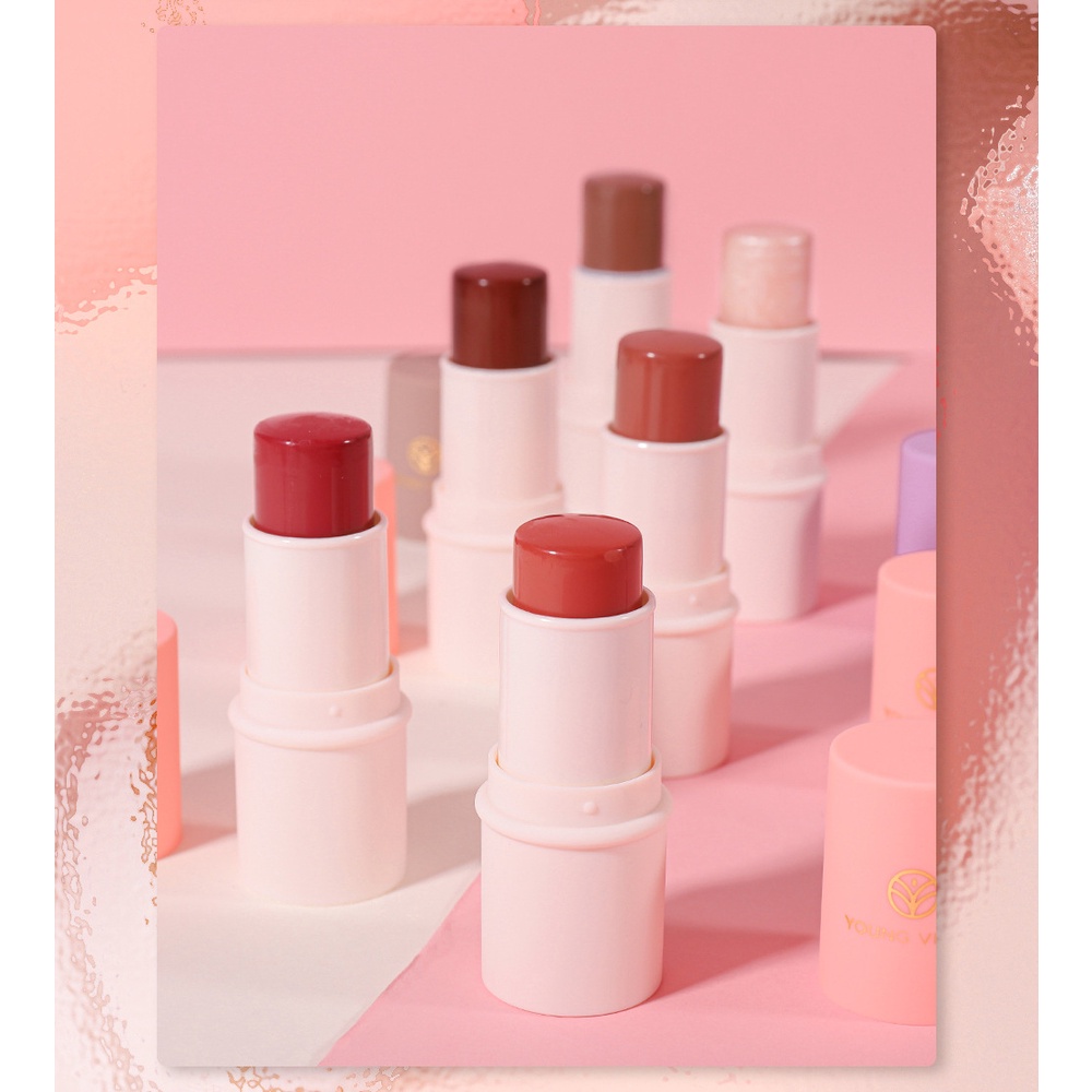 VISI MUDA 6 Warna Serbaguna Blush On Tongkat Kontur Tongkat Solid Blush On Cream Pearl Blush Matte Blush Kontur Pena