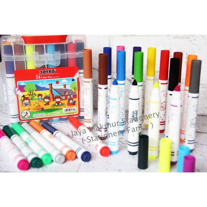 

Menakjubkan Pen / Pena Warna Washable Joyko Set 24 Warna Clp-56-24 Hot Sale