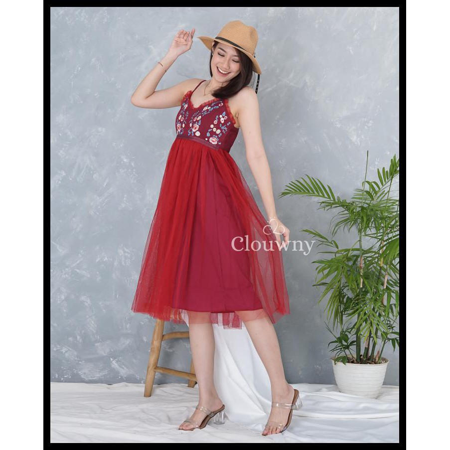 CLOUWNY - AZHARA FLOWER DRESS - DRESS WANITA - FASHION WANITA