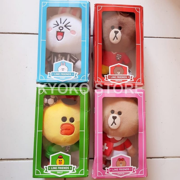 Boneka Line Character Brown Cony Choco Sally World Cup 2018 Complete Set