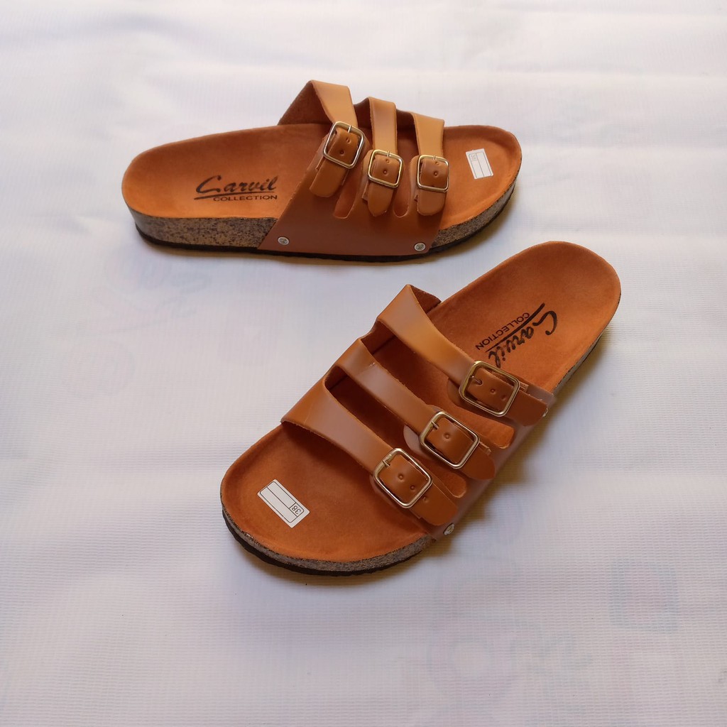 Sandal Wanita Kekinian Slop Slip Terbaru Teplek Sendal Cewek Birken Murah Tali Korea Andin Dewasa-1