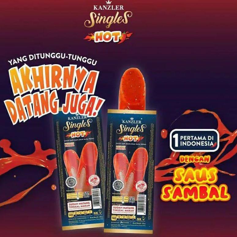 

(New Mall LKU 12Ju6Bf) Sosis Kanzler Singles Hot 65 gr eceran #^