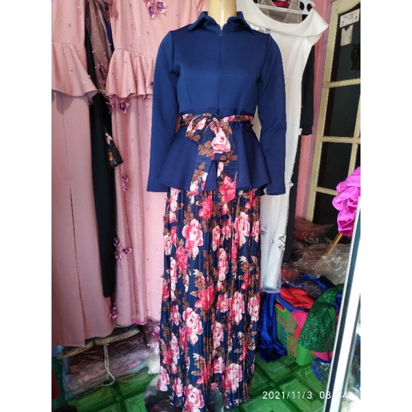 Longdress *9561 setelan rok Plisket sale gamis