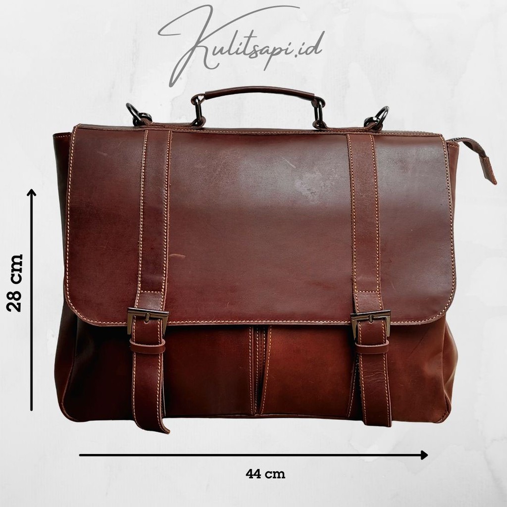 TAs kulit laptop selempang Pria asli