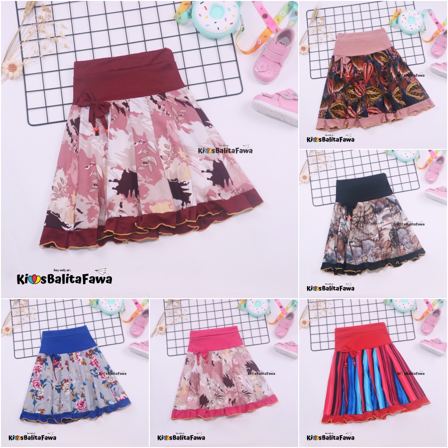 Rok Pita Amanda uk. 7-9 Tahun / Rok Anak Perempuan Motif Rempel Bawahan Cewek Batik