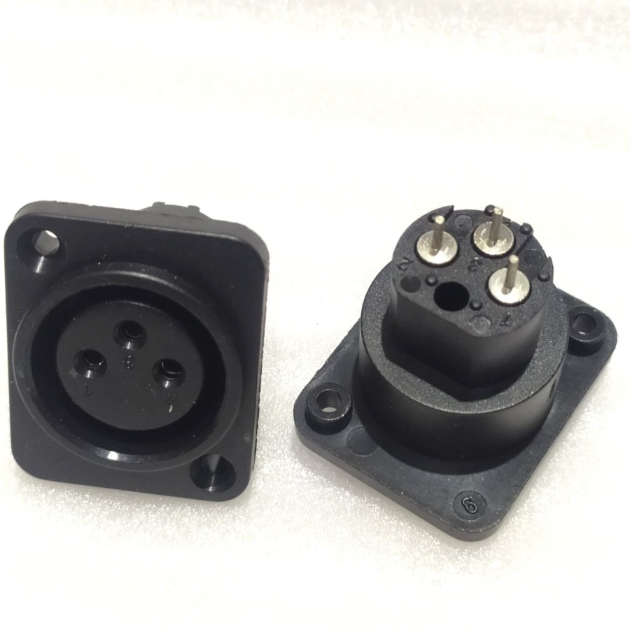 Soket Canon XLR Female - Socket Cannon Body PVC Kaki Lurus dan Bengkok