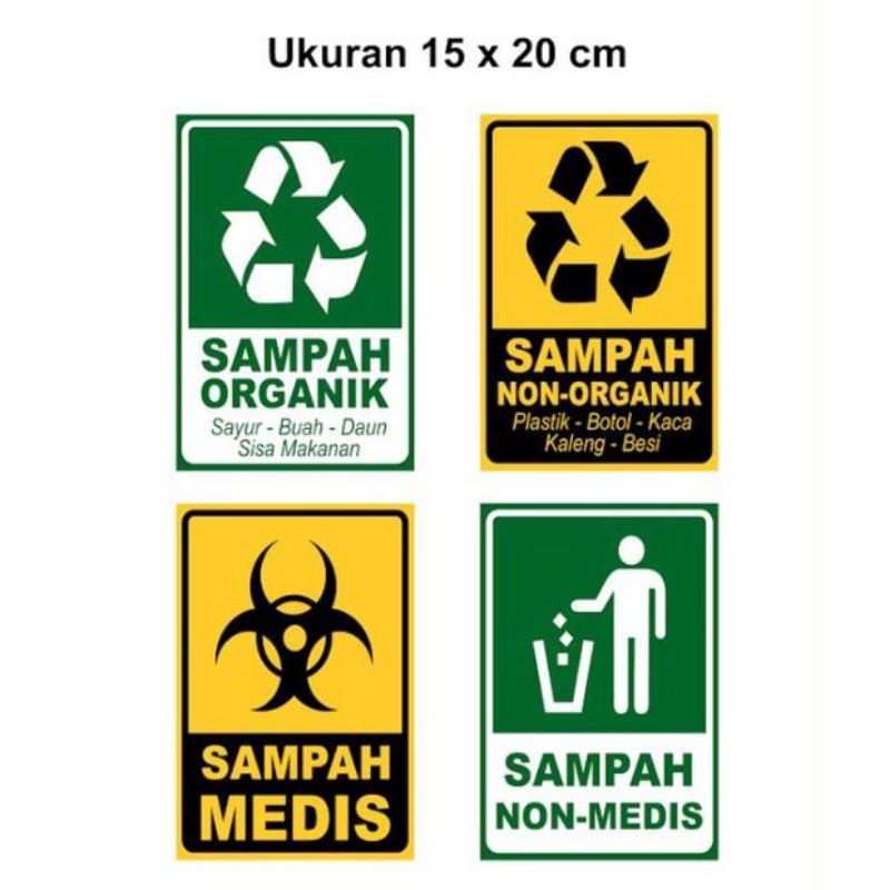 

Stiker sampah stiker sampah medis samapah non medis sampah organik stiker sign stiker sampah