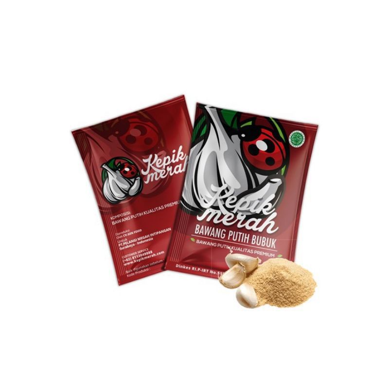 

Bawang Putih bubuk Cap Kepik Merah 4x12gr, Bawang putih instan