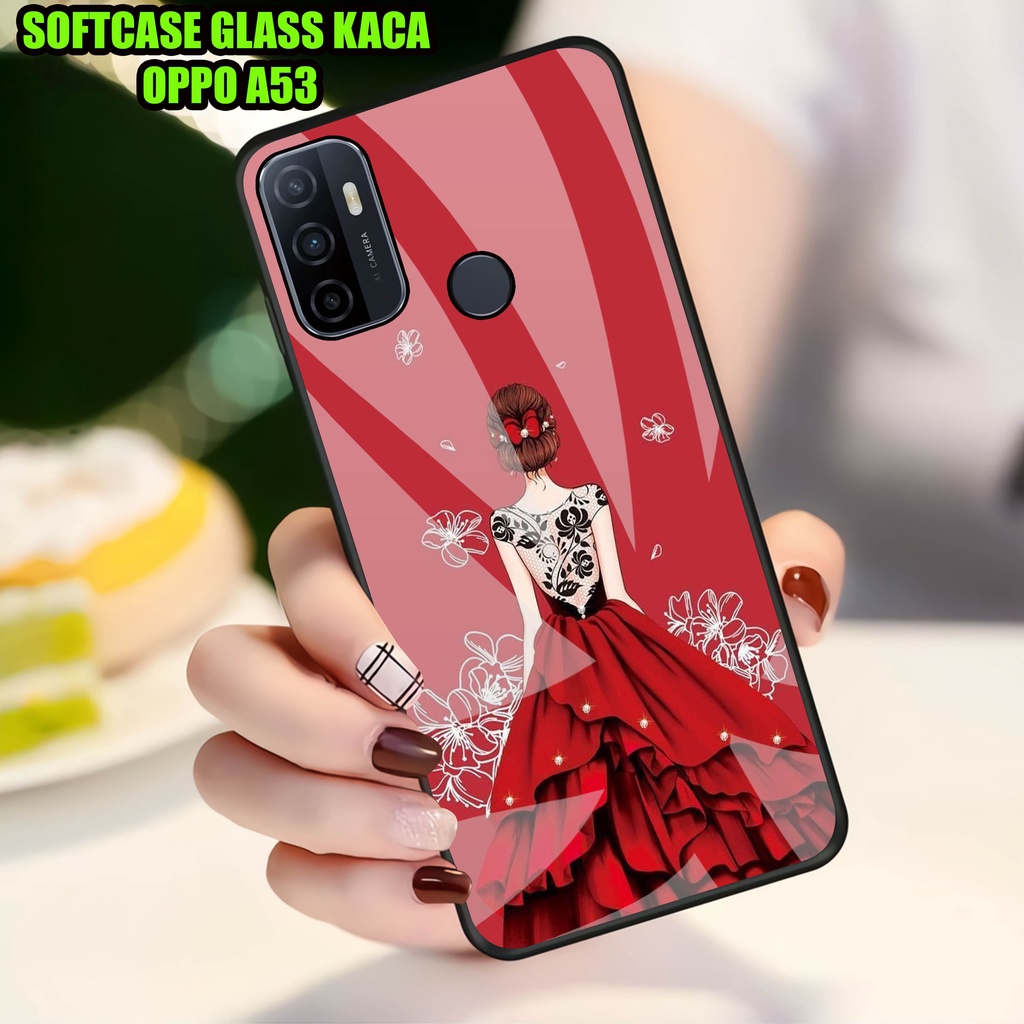 Softcase Glass Kaca OPPO A53]- Case Hp Pelindung Handphone OPPO A53] [ A05]