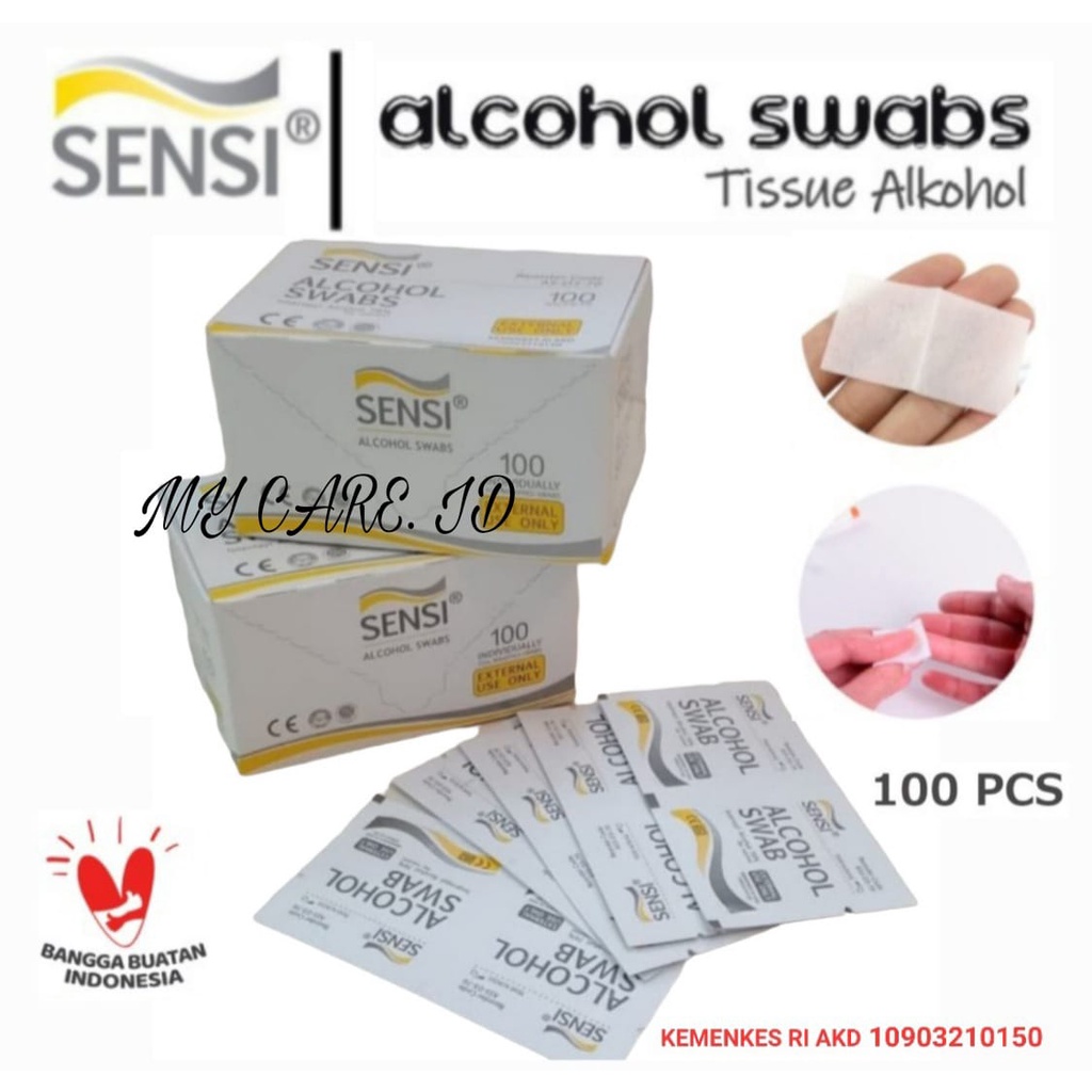LynCare Alcohol Swabs SENSI -OneSwabs ONEMED - Tissue Alkohol - Alkohol Swab Sensi 100lembar - 100% 