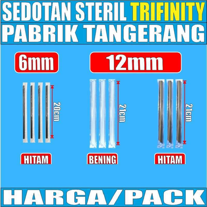 Trifinity Sedotan Teh poci Steril 620 6mm 20cm / Bubble Higienis 1221 12mm 21cm Runcing Pack Var