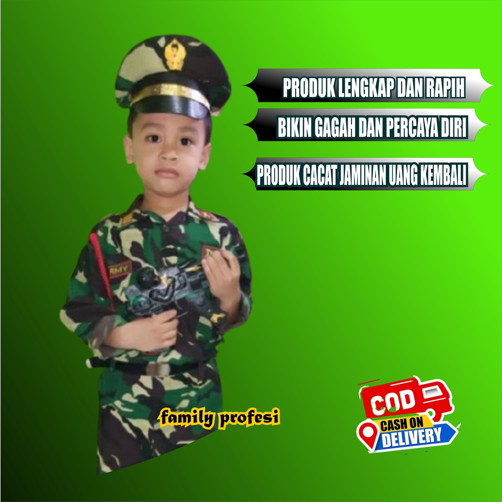 Jual Baju Tentara Anak Laki Laki Perempuan Tni AD Seragam Sekolah Tk ...