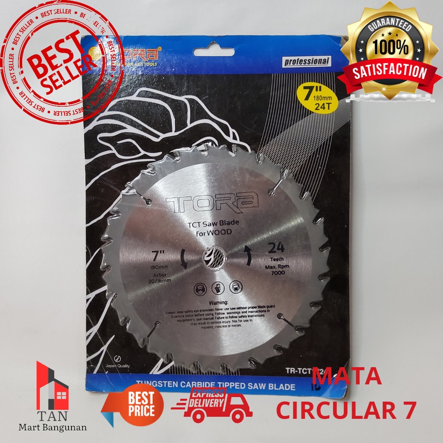 Mata Gergaji Kayu Tipis 7 INCH 40T Circular Saw Blade Murah TORA