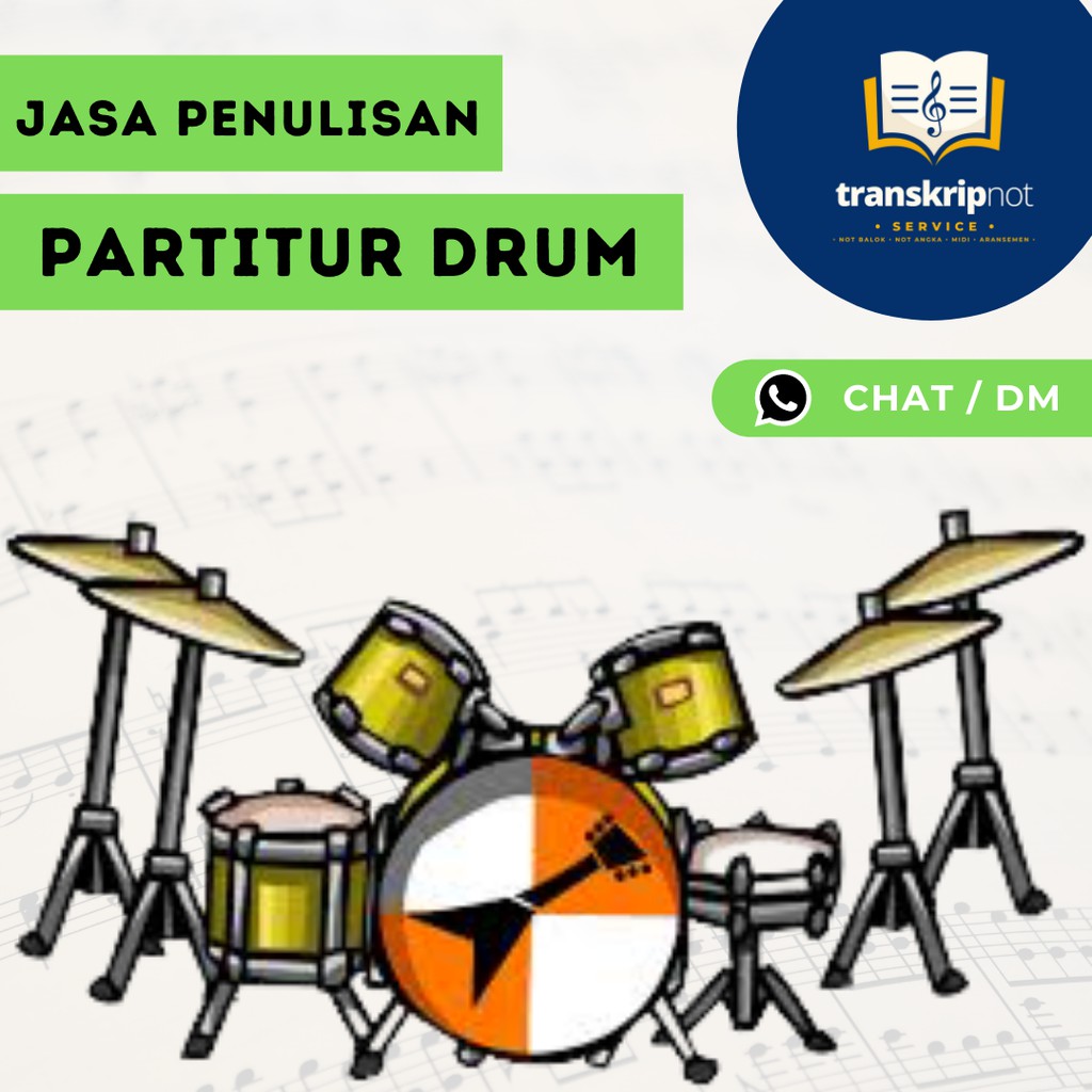 Jasa Penulisan Transkrip - Partitur Drum